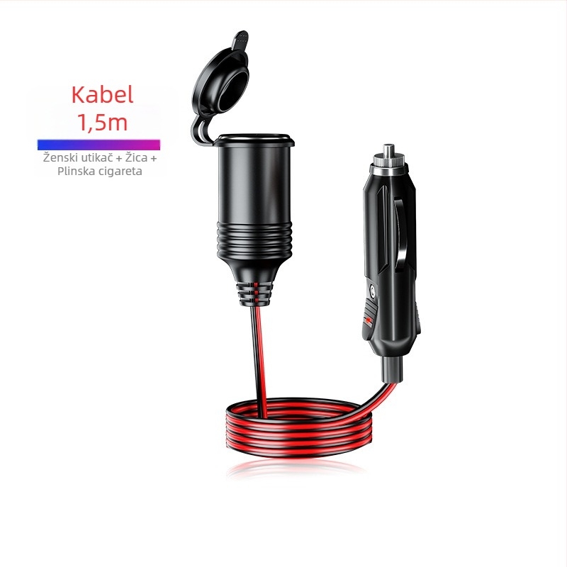 Automobilski produžni kabel za upaljač 12V/24V, Bakelit kućište, model Y8, 250W