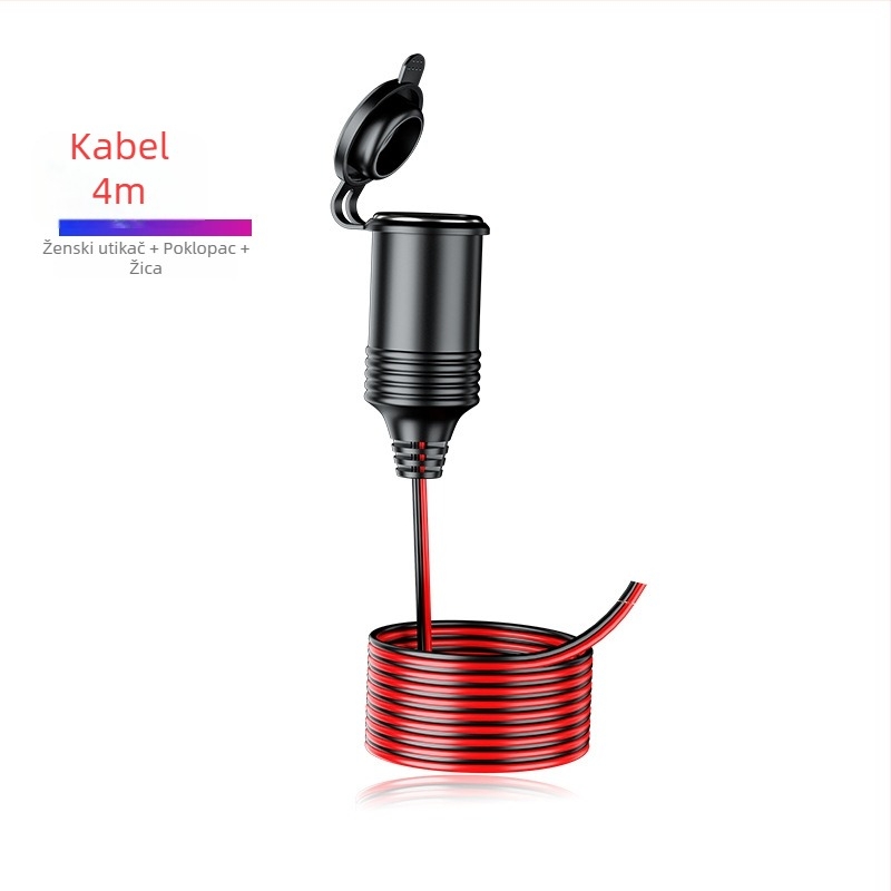 Automobilski produžni kabel za upaljač 12V/24V, Bakelit kućište, model Y8, 250W
