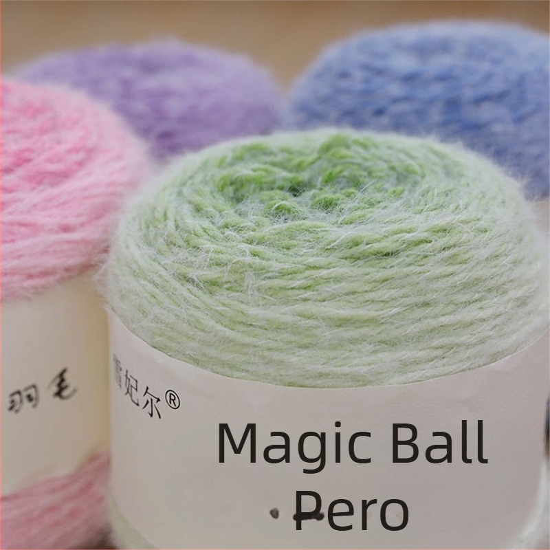 Magic Ball s perjem — gradient za DIY ručno pletenje, 7s Worsted, jednostruko vlakno, Group-Line vlakno