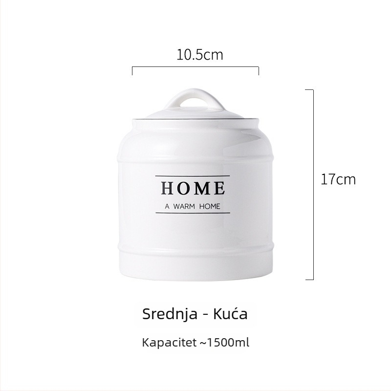 Keramička posuda za skladištenje hrane za mačke i pse | Zatvoren poklopac | Višenamjensko: suho voće, slatkiši i čaj