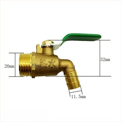 Bakreni kutni vodovod za toplu vodu s kugličnim jezgrom i ventili za ispuštanje, model Water Tsui, bakreno tijelo, jednoručni dvostruki upravljanje, 0,6 MPa, 120°C, ručna ugradnja