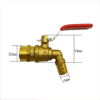 Bakreni kutni vodovod za toplu vodu s kugličnim jezgrom i ventili za ispuštanje, model Water Tsui, bakreno tijelo, jednoručni dvostruki upravljanje, 0,6 MPa, 120°C, ručna ugradnja