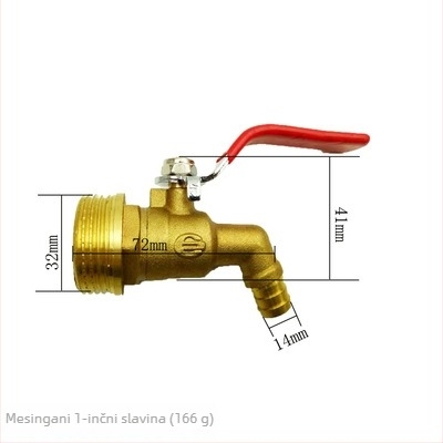 Bakreni kutni vodovod za toplu vodu s kugličnim jezgrom i ventili za ispuštanje, model Water Tsui, bakreno tijelo, jednoručni dvostruki upravljanje, 0,6 MPa, 120°C, ručna ugradnja