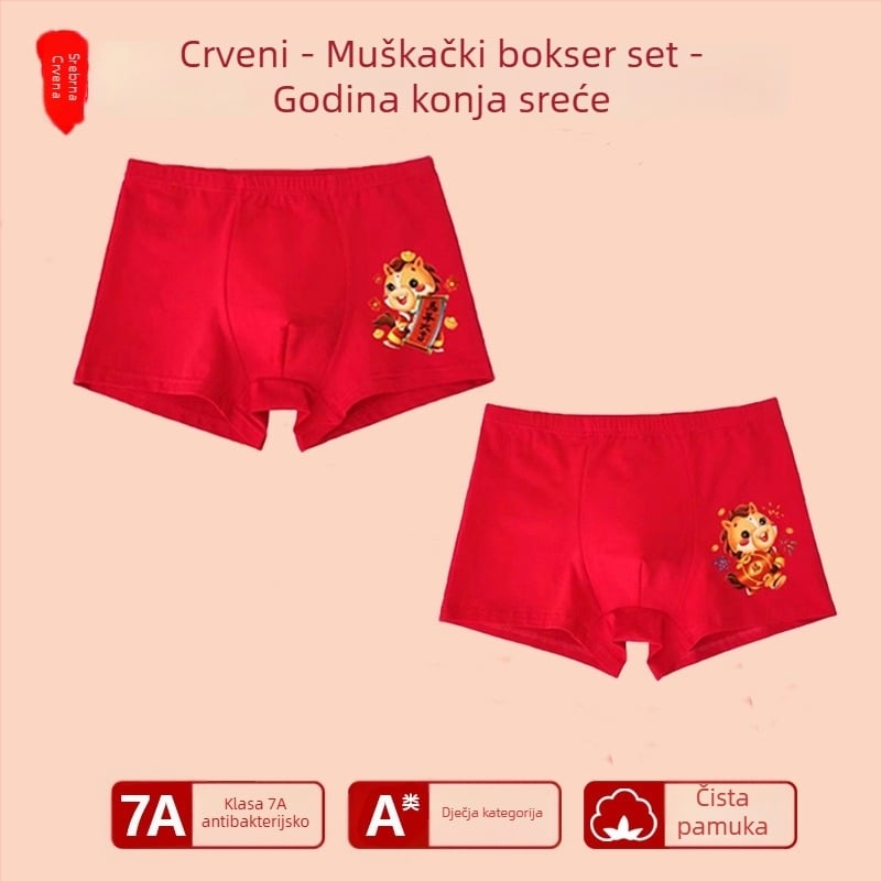 Muške bokserice za dječake sa srednjim strukom, 95% pamuk, sigurnosna razina A, za veće djece