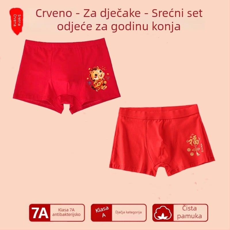 Muške bokserice za dječake sa srednjim strukom, 95% pamuk, sigurnosna razina A, za veće djece