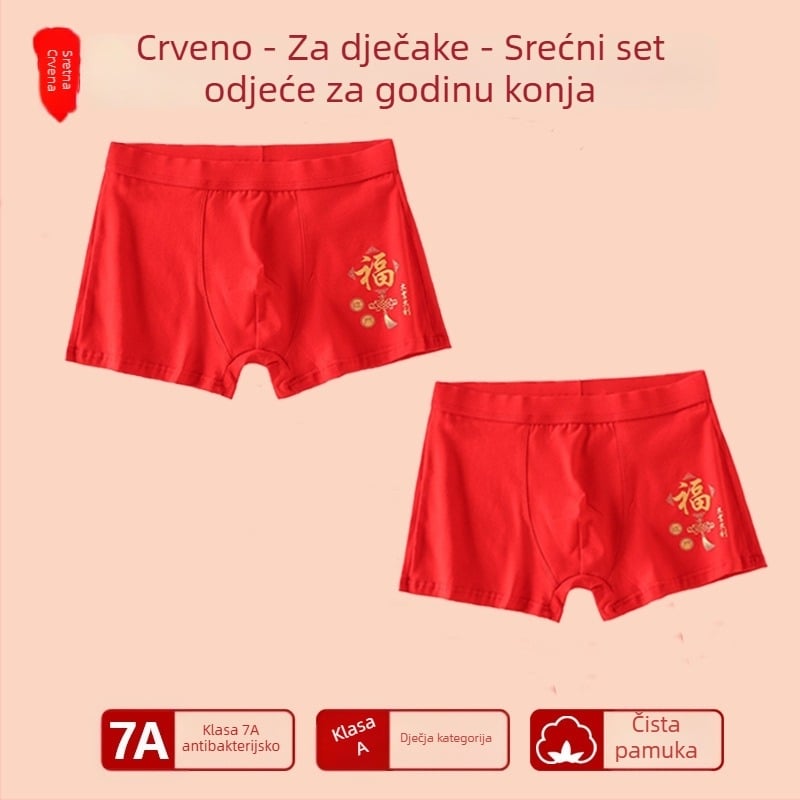 Muške bokserice za dječake sa srednjim strukom, 95% pamuk, sigurnosna razina A, za veće djece