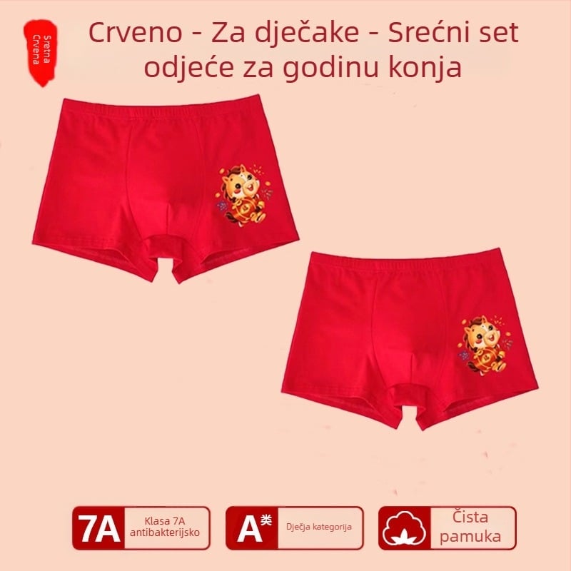 Muške bokserice za dječake sa srednjim strukom, 95% pamuk, sigurnosna razina A, za veće djece