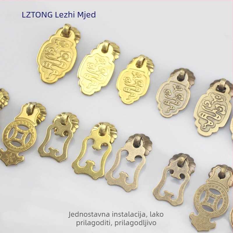 Mesingana kvaka za vrata ormarića s motivom oblaka i ribe, novi kineski stil, za ormariće i ladice, brenda Happy Bronze