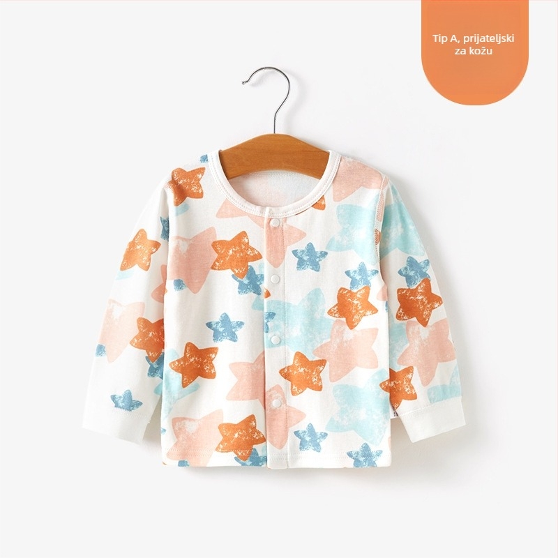 Unisex pamučna termalna majica za bazni sloj djeca 1–3 godine, mekani tretman, okrugli izrez, 100% pamuk, proljeće-jesen-zima