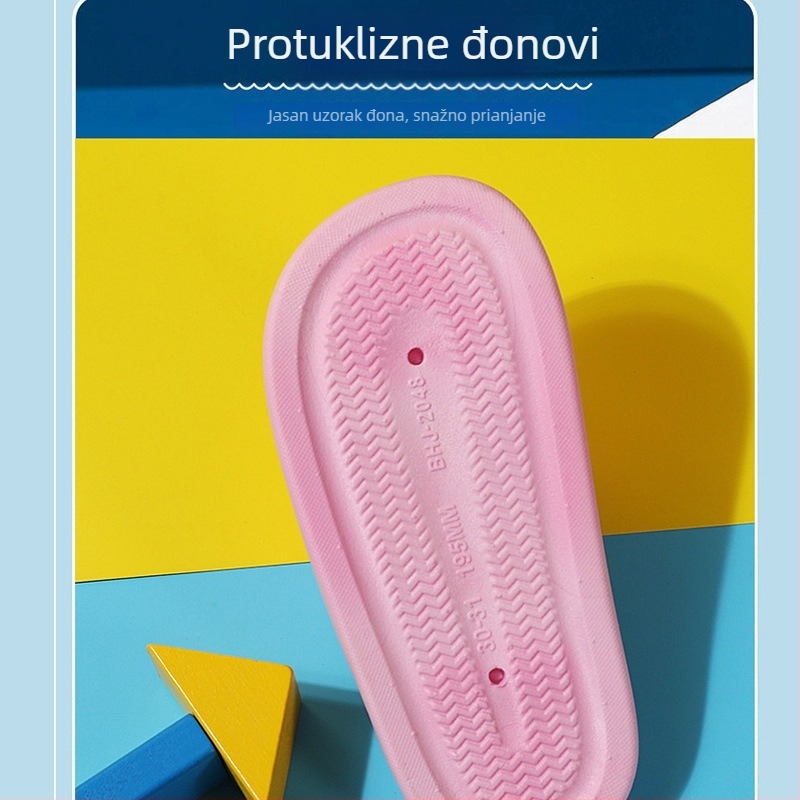 Dječje jednokratne sklopive papuče za hotel i putovanja, lagane i tanke, ljeto, za djecu 1–3 godine, PVC gornji dio i PVC potplat, crtani stil