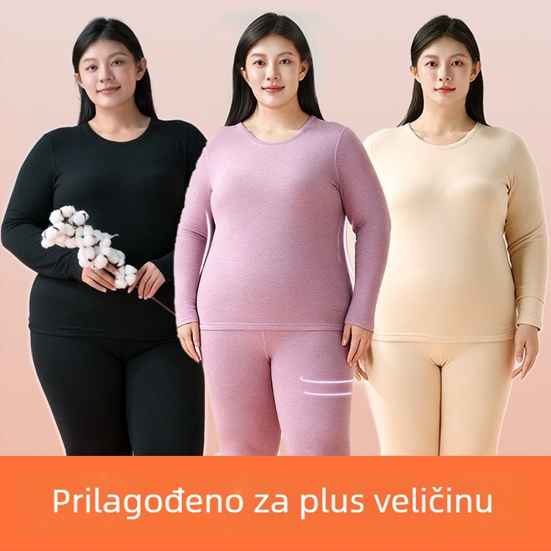 Unisex termalni komplet donjeg rublja s fleec podstavom, ekstra debeli materijal, okrugli izrez, dugi rukavi i dugačke hlače