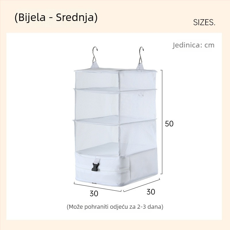 Troslojna kubična torba za pohranu, poliester, višenamjenski putni organizator za donje rublje i odjeću, za putovanja i skladištenje u domu