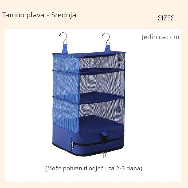 Troslojna kubična torba za pohranu, poliester, višenamjenski putni organizator za donje rublje i odjeću, za putovanja i skladištenje u domu
