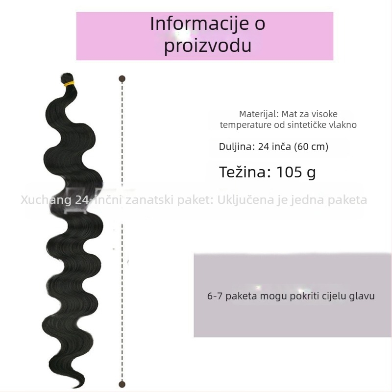 Enhe Body Wave Crochet perika za žene — vlakna otporna na toplinu, voluminozna perika
