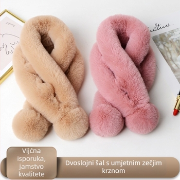 Šal od umjetne krznе za žene, zima, jednostavno tkanje, tie-dye obrada, pravokutni oblik