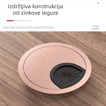 Poklopac rupe za kablove na stolu – zinkova zlitina, model 006, Tai Yanchen, za stol i računalni stol, novi kineski stil