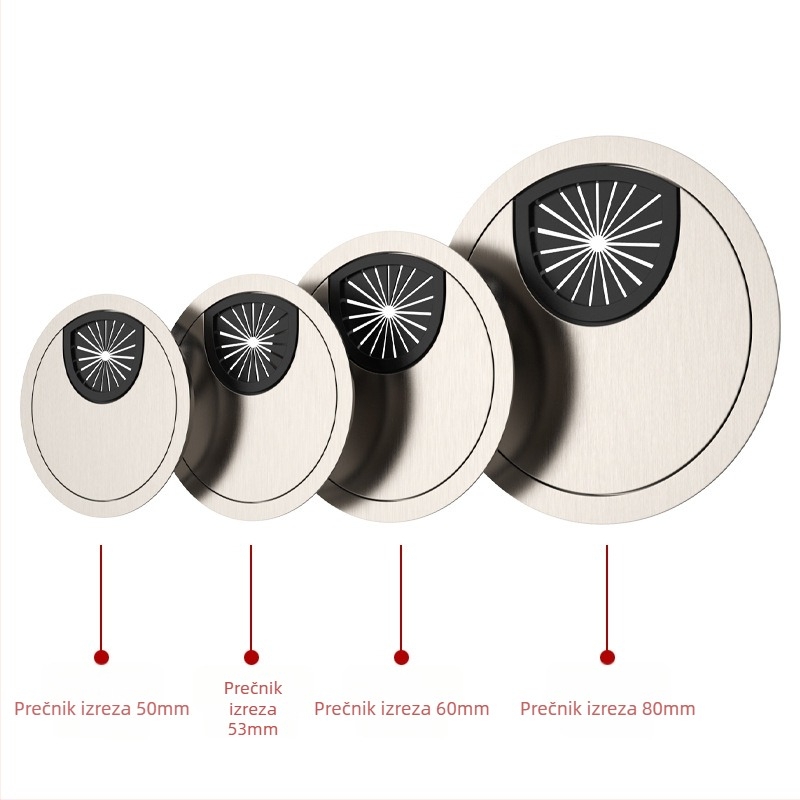 Poklopac rupe za kablove na stolu – zinkova zlitina, model 006, Tai Yanchen, za stol i računalni stol, novi kineski stil