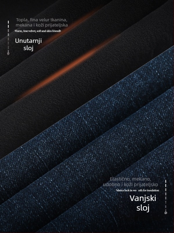 Ženske traperice s fleec podstavom, visokim strukom, debeli materijal, ravni kroj, visoka elastičnost