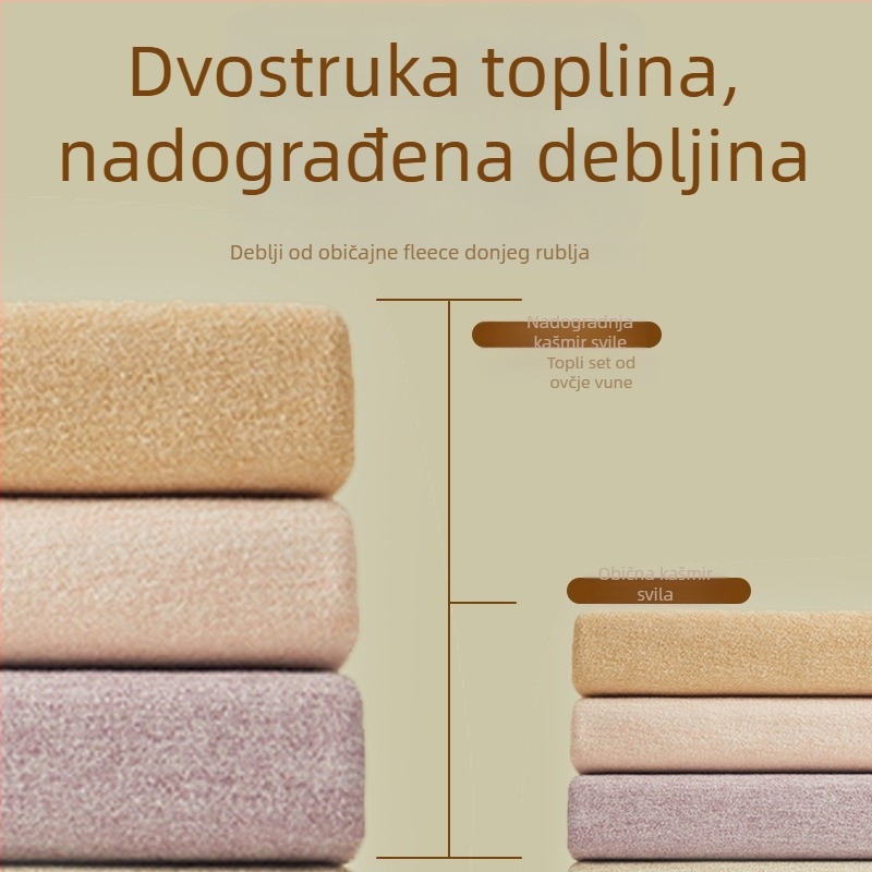 Ženske tople hlače s fleesom, visok struk, dvostruki sloj, katijonijski poliester, 90–95% poliester, gustoća 251–300 g/m²