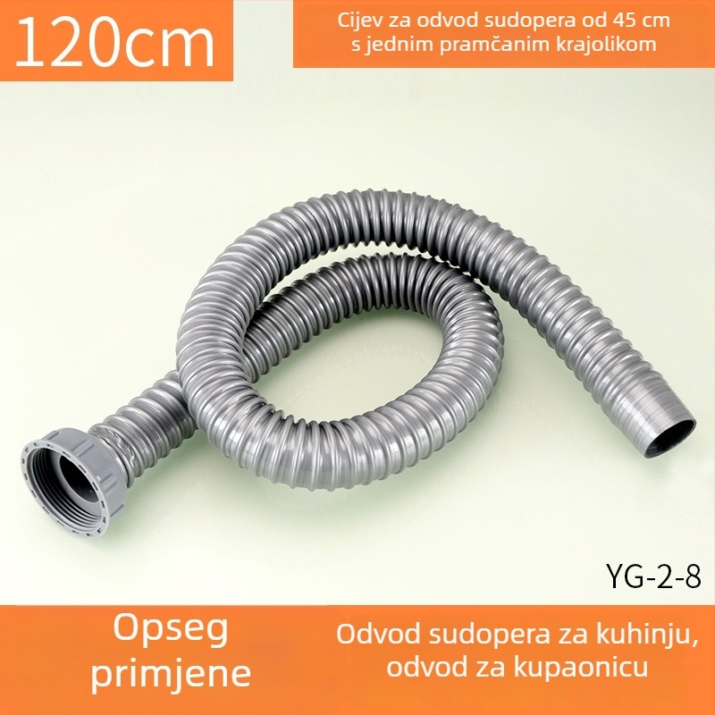 Plastična odvoda cijev za sudoper, Skrivulja, vučni tip, moderan jednostavan stil, mogućnost prilagodbe