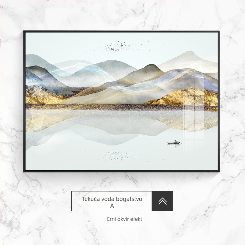 Dekorativna zidna slika za električni brojil, pejzaž, visi, okvir od aluminijske legure, slika od kristalnog porcelana, novi kineski stil