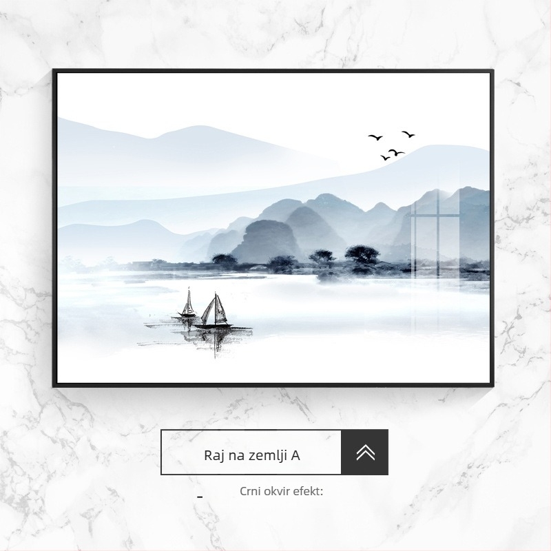 Dekorativna zidna slika za električni brojil, pejzaž, visi, okvir od aluminijske legure, slika od kristalnog porcelana, novi kineski stil