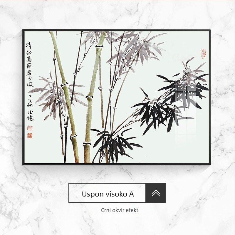 Dekorativna zidna slika za električni brojil, pejzaž, visi, okvir od aluminijske legure, slika od kristalnog porcelana, novi kineski stil