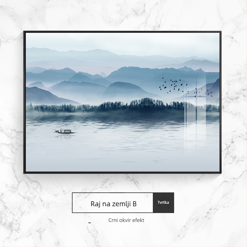 Dekorativna zidna slika za električni brojil, pejzaž, visi, okvir od aluminijske legure, slika od kristalnog porcelana, novi kineski stil