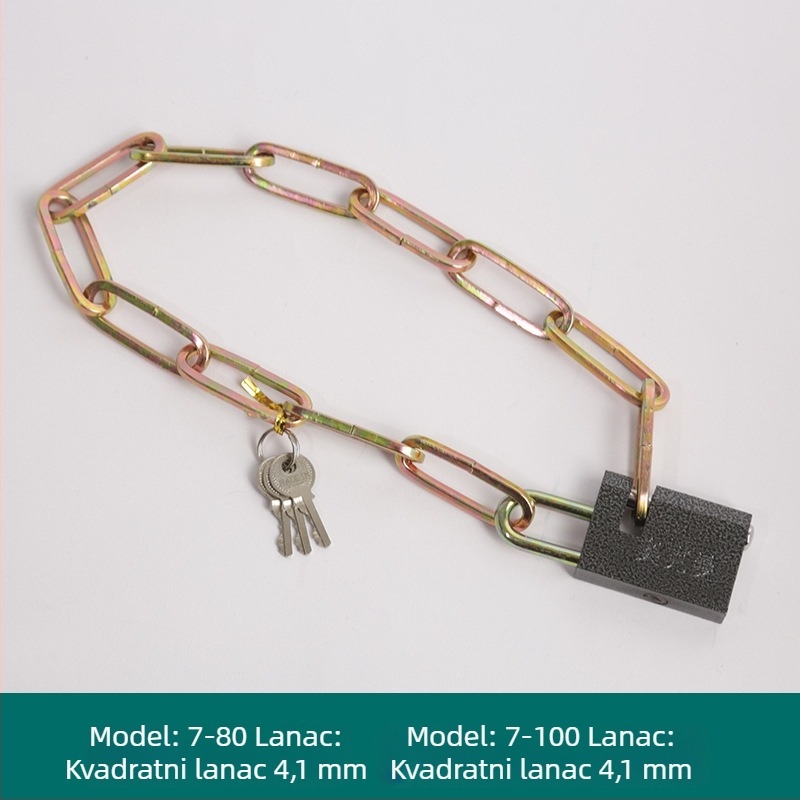 Oakman lančani katanc za bicikle i motocikle – željezni lanac za staklena i vanjska vrata, prilagodljiv, moderan stil