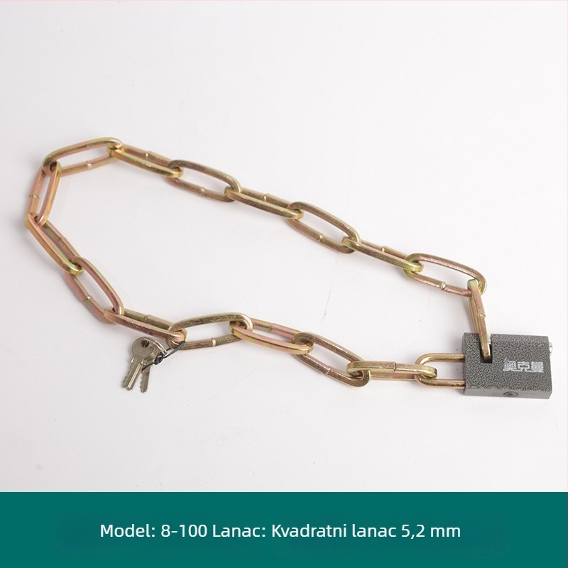 Oakman lančani katanc za bicikle i motocikle – željezni lanac za staklena i vanjska vrata, prilagodljiv, moderan stil