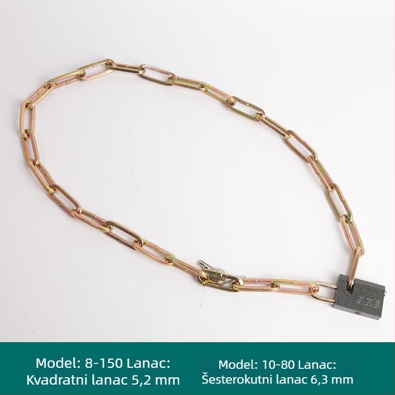 Oakman lančani katanc za bicikle i motocikle – željezni lanac za staklena i vanjska vrata, prilagodljiv, moderan stil