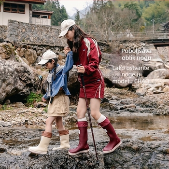 Kišne čizme, PVC gornji dio, ravna potplata, jednobojni uzorak, unisex