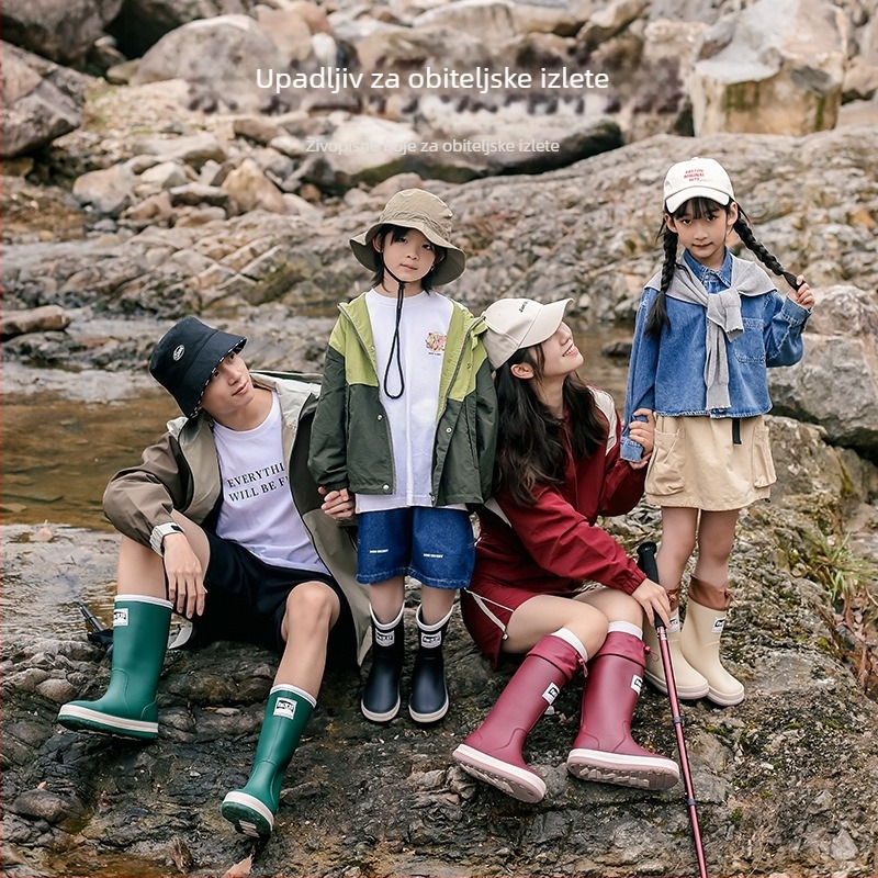 Kišne čizme, PVC gornji dio, ravna potplata, jednobojni uzorak, unisex