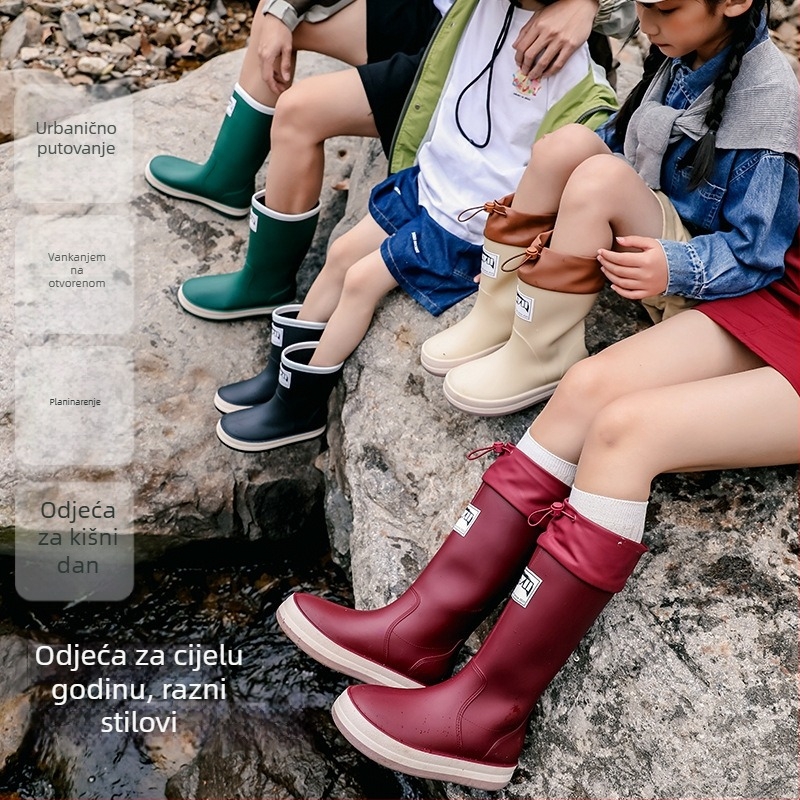 Kišne čizme, PVC gornji dio, ravna potplata, jednobojni uzorak, unisex