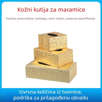 Kožna kutija za maramice – ručna izrada, izvlačna unutarnja posuda, model FJ-0741, mogućnost prilagođenog logotipa, pogodna za gostinjsku sobu i stol
