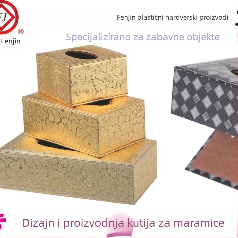 Kožna kutija za maramice – ručna izrada, izvlačna unutarnja posuda, model FJ-0741, mogućnost prilagođenog logotipa, pogodna za gostinjsku sobu i stol