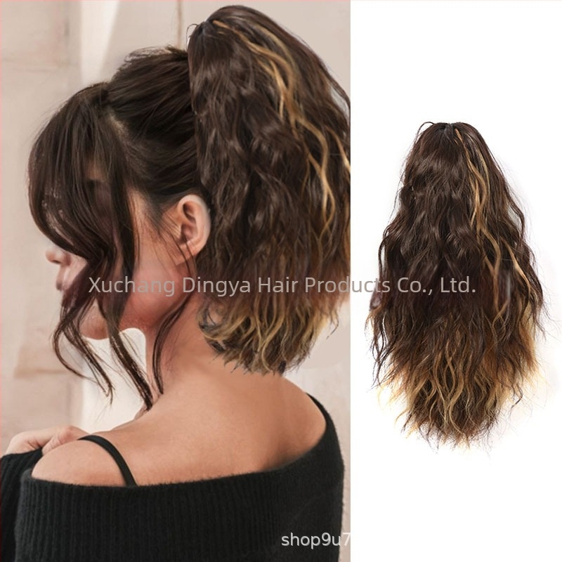 Ekstenzija za rep s velikim klipsom, kovrčava visoka rep, vlakna otporna na toplinu; može se bojati i kovrati.