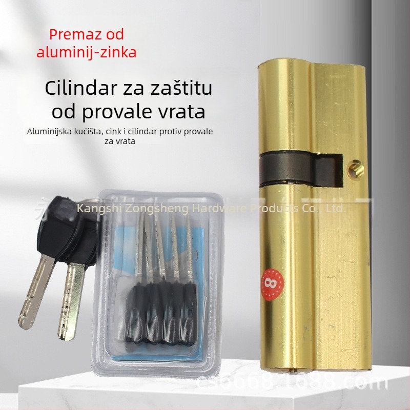 Cilindar zaključavanja za protivkrađna vrata, aluminijsko-cinkov premaz, model 8010, moderan minimalistički stil
