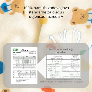 Dječji spavaći vreć od pamuka, tanki ljetni/proljetni model, podstava od pamuka, s karikaturnim uzorkom, za djecu 1–3 godine