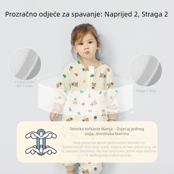 Dječji spavaći vreć od pamuka, tanki ljetni/proljetni model, podstava od pamuka, s karikaturnim uzorkom, za djecu 1–3 godine
