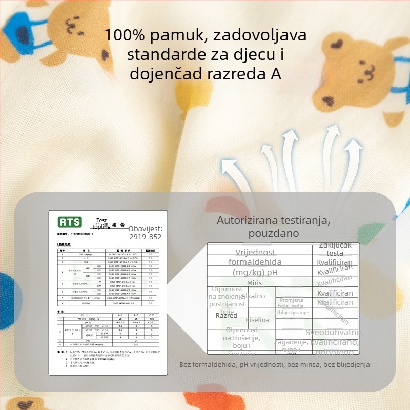 Dječji spavaći vreć od pamuka, tanki ljetni/proljetni model, podstava od pamuka, s karikaturnim uzorkom, za djecu 1–3 godine