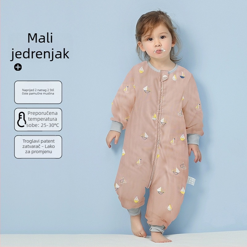 Dječji spavaći vreć od pamuka, tanki ljetni/proljetni model, podstava od pamuka, s karikaturnim uzorkom, za djecu 1–3 godine