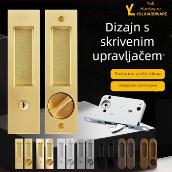 Zinkova legura za vrata i prozore, starinski klizni zaključavanje, balkonska klizna vrata zaključavanje, s ključem, dvostrano zaključavanje (Materijal: cinkova legura; Model: 241; Tip: zaključavanje; Primjena: vrata i prozori)