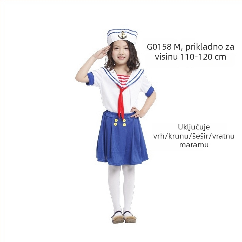 Kostim mornara za odrasle i djecu — kazališna izvedba, 90% poliester