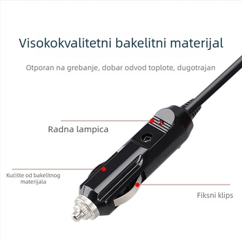 Youliang Produžni kabel upaljača 12-24V, adapter s krokodil klipovima, DZ model, izlaz 5V boost
