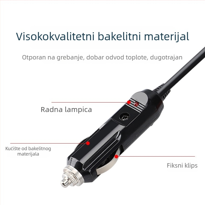 Youliang Produžni kabel upaljača 12-24V, adapter s krokodil klipovima, DZ model, izlaz 5V boost