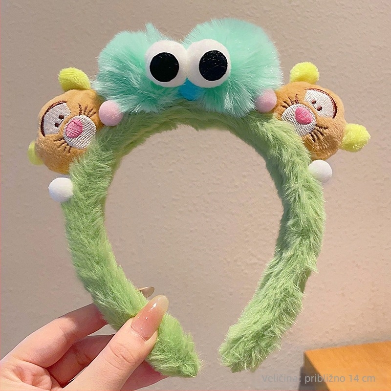 Plišani ručno izrađeni zabavni traka za kosu s velikim očima – karikatura za kosu, unisex