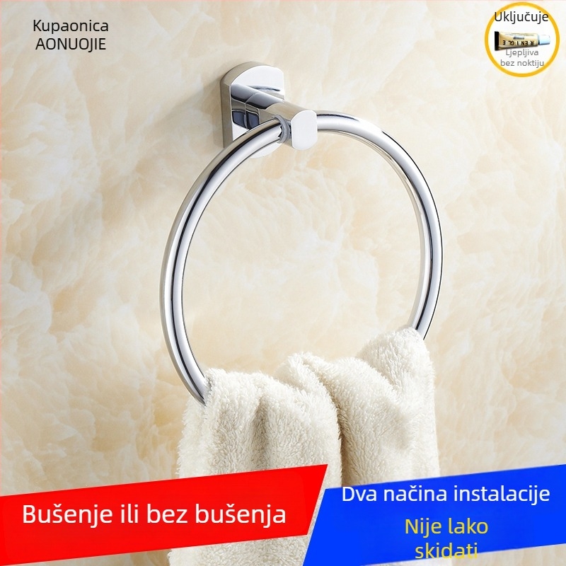 Držač ručnika bez bušenja, od bakra, antik, europski stil, okrugli (Materijal: Bakar; Certifikacija: EU CE certifikat; Porijeklo: kontinentalna Kina)
