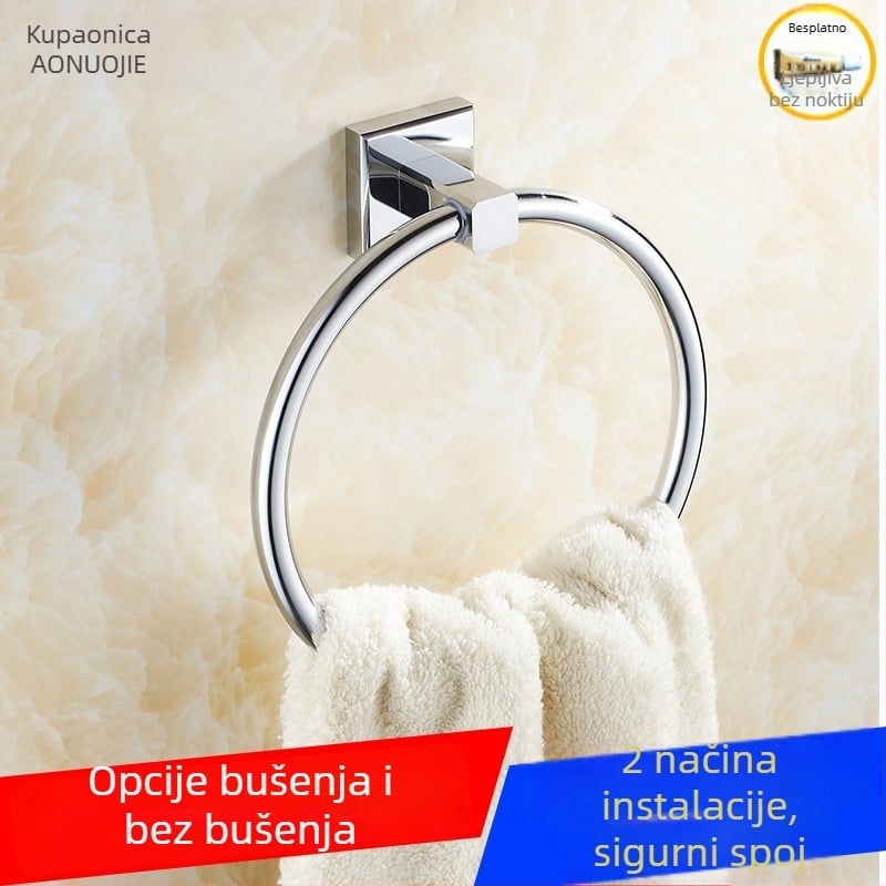 Držač ručnika bez bušenja, od bakra, antik, europski stil, okrugli (Materijal: Bakar; Certifikacija: EU CE certifikat; Porijeklo: kontinentalna Kina)