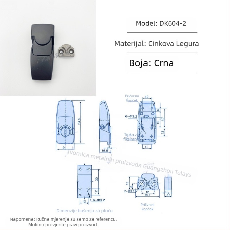 Ternis DK604/DKS hasp brava – cinkov spoj, za električne ormariće i razvodne kutije, model DKS/DK604
